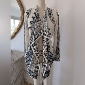 JOHNNY WAS - Biya knit cardigan sweater with embroidery throughout. Size S.